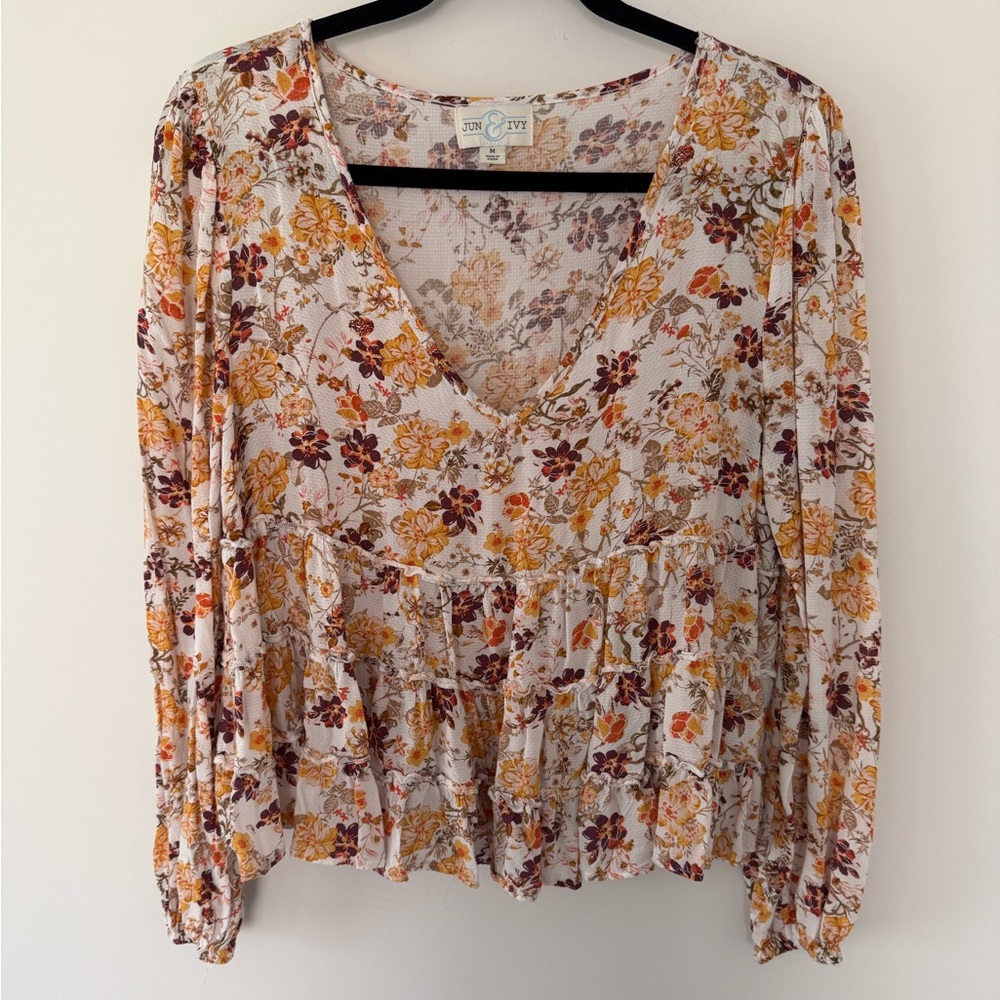 Jun & Ivy Medium Floral Blouse